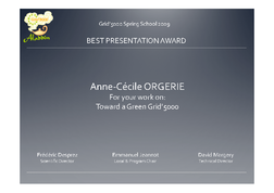 Best presentation award to Anne-Cécile Orgerie