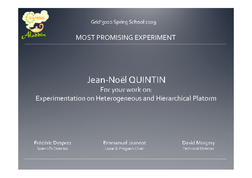 Most Promising Experiment to Jean-Noël Quintin